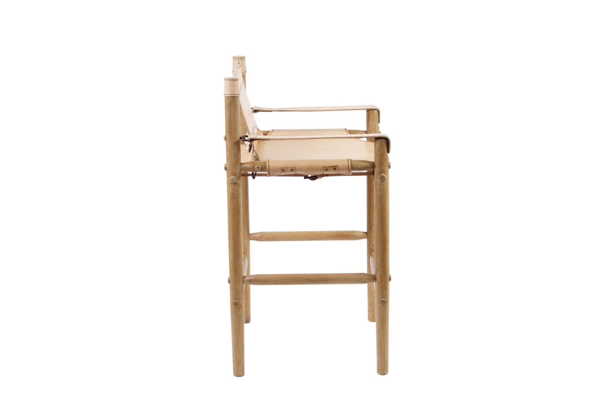 Jackson Bar + Counter Stool - Leather, Metal Base