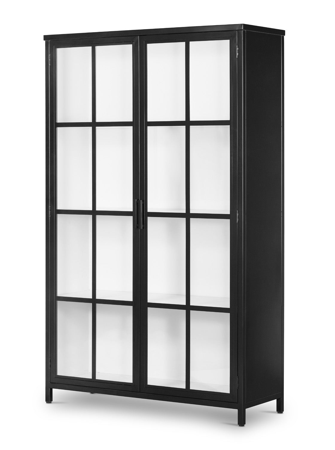 James Cabinet - Metal Base, Glass Top