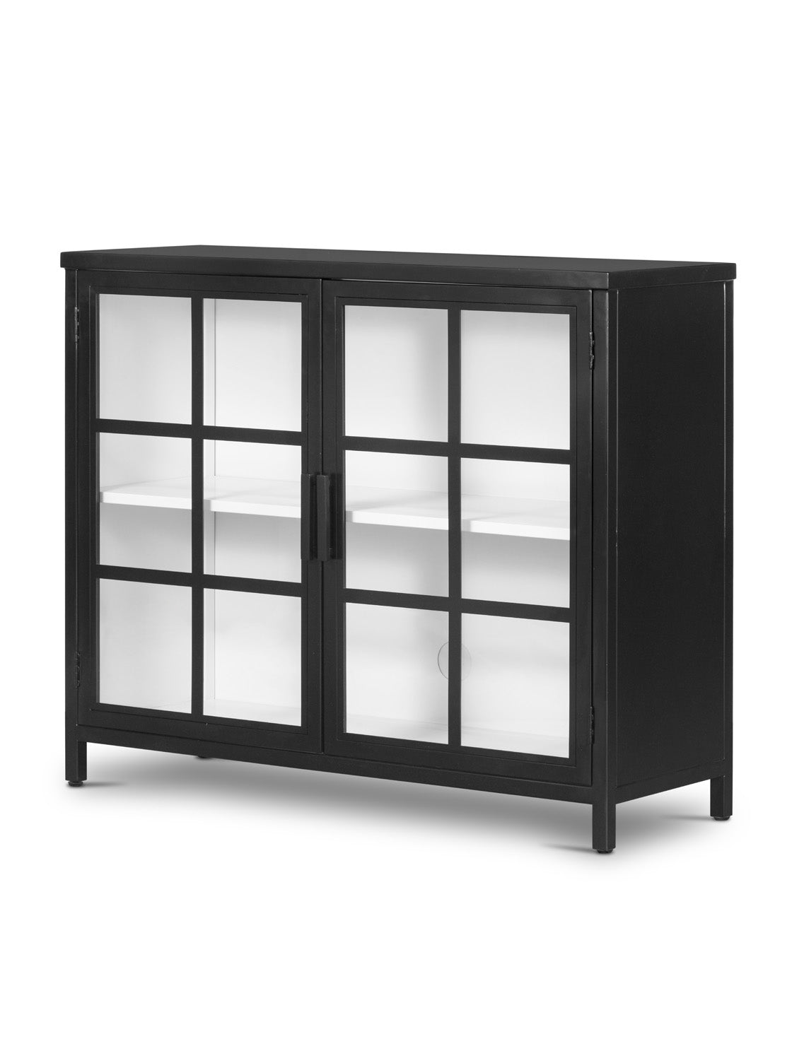 James Nightstand - Metal Base, Glass Top