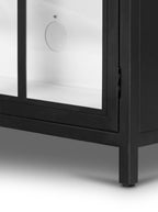 James Nightstand - Metal Base, Glass Top