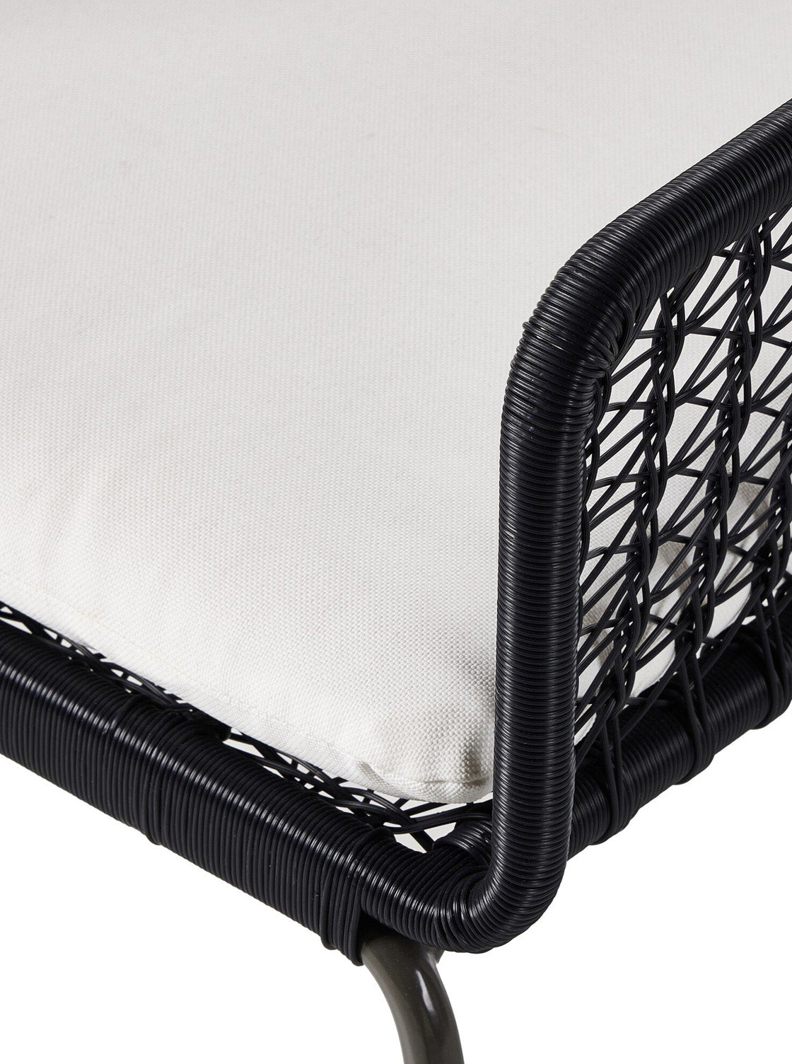 Jody Outdoor Dining Chair - Metal Base, Cane Detail