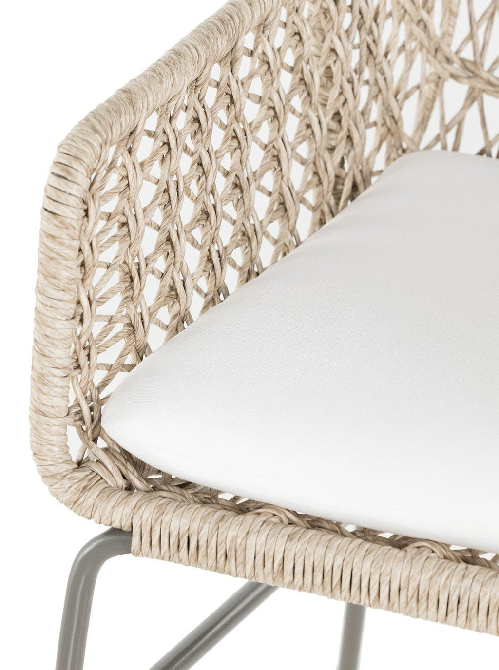 Jody Outdoor Dining Chair - Metal Base, Cane Detail