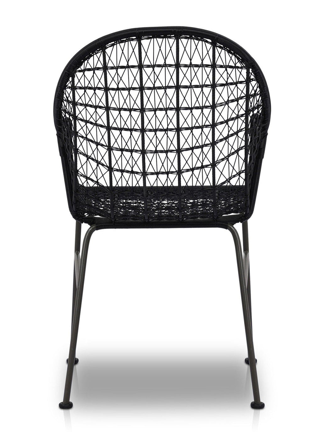Jody Outdoor Dining Chair - Metal Base, Cane Detail