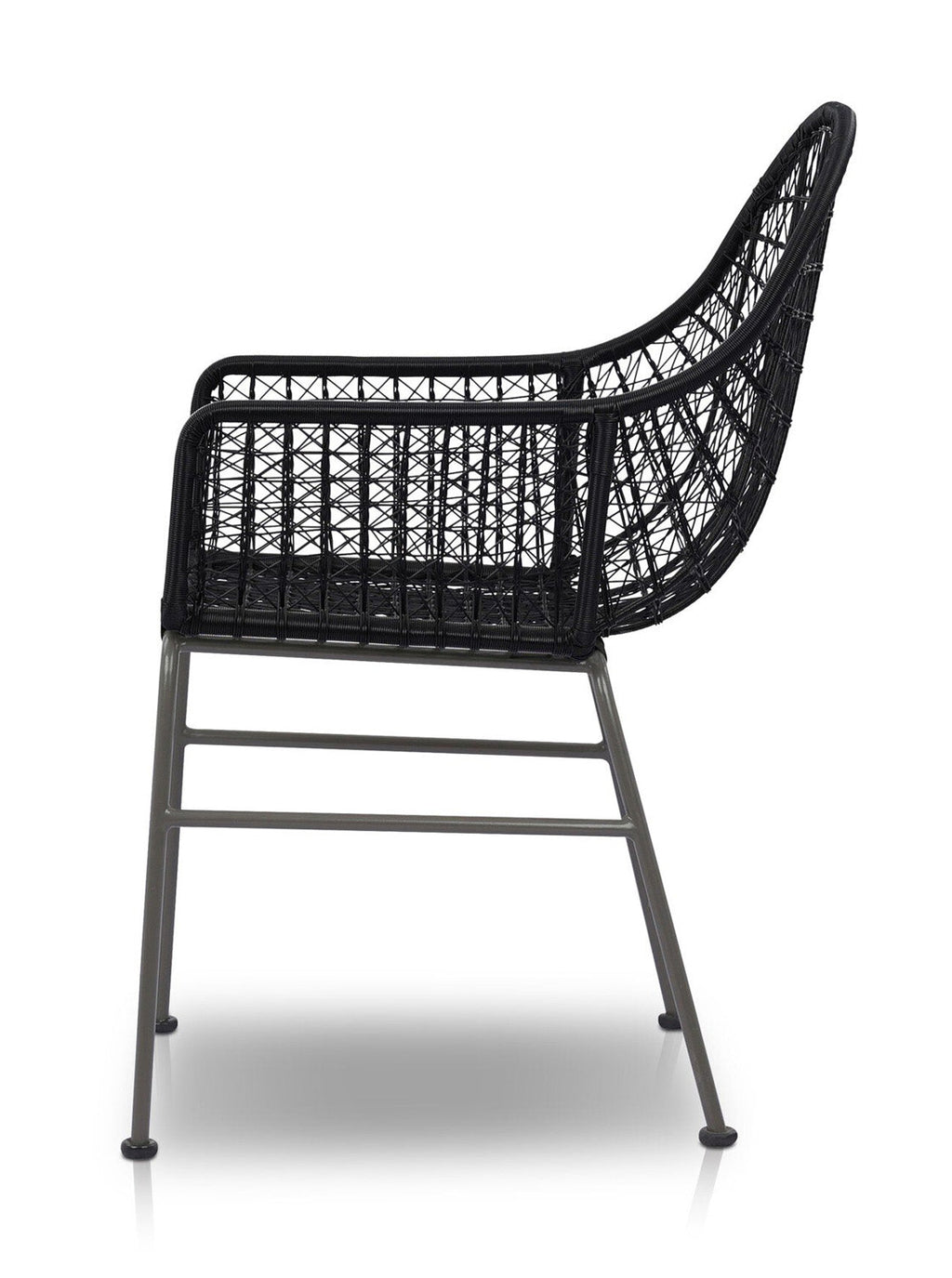 Jody Outdoor Dining Chair - Metal Base, Cane Detail