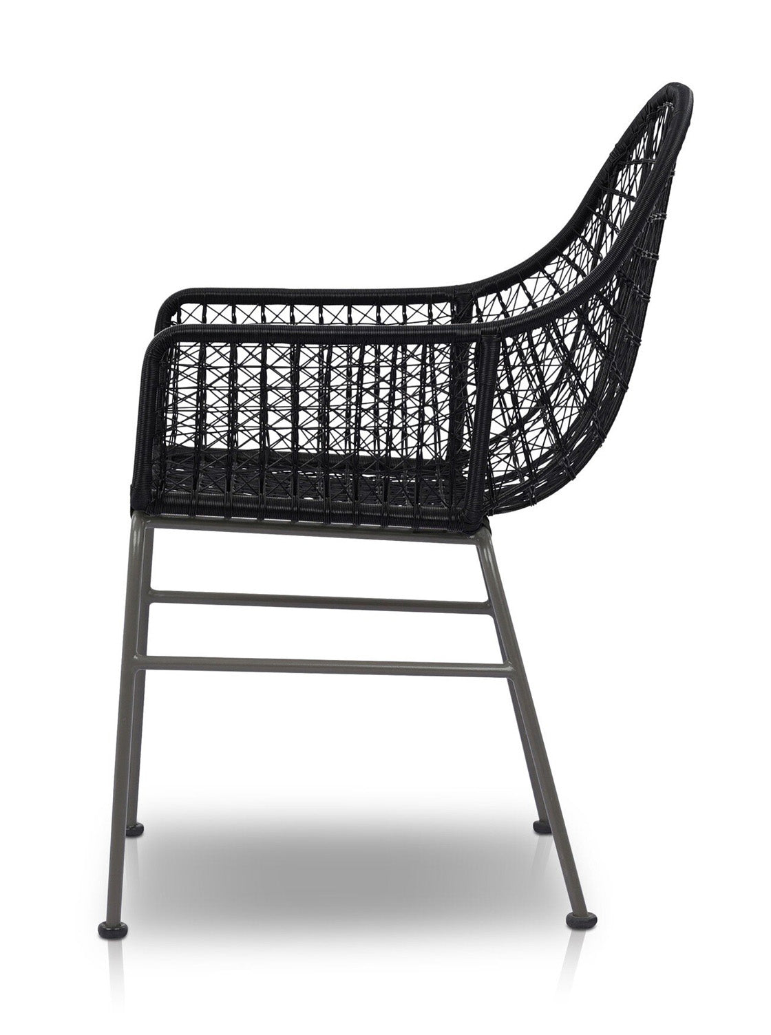Jody Outdoor Dining Chair - Metal Base, Cane Detail