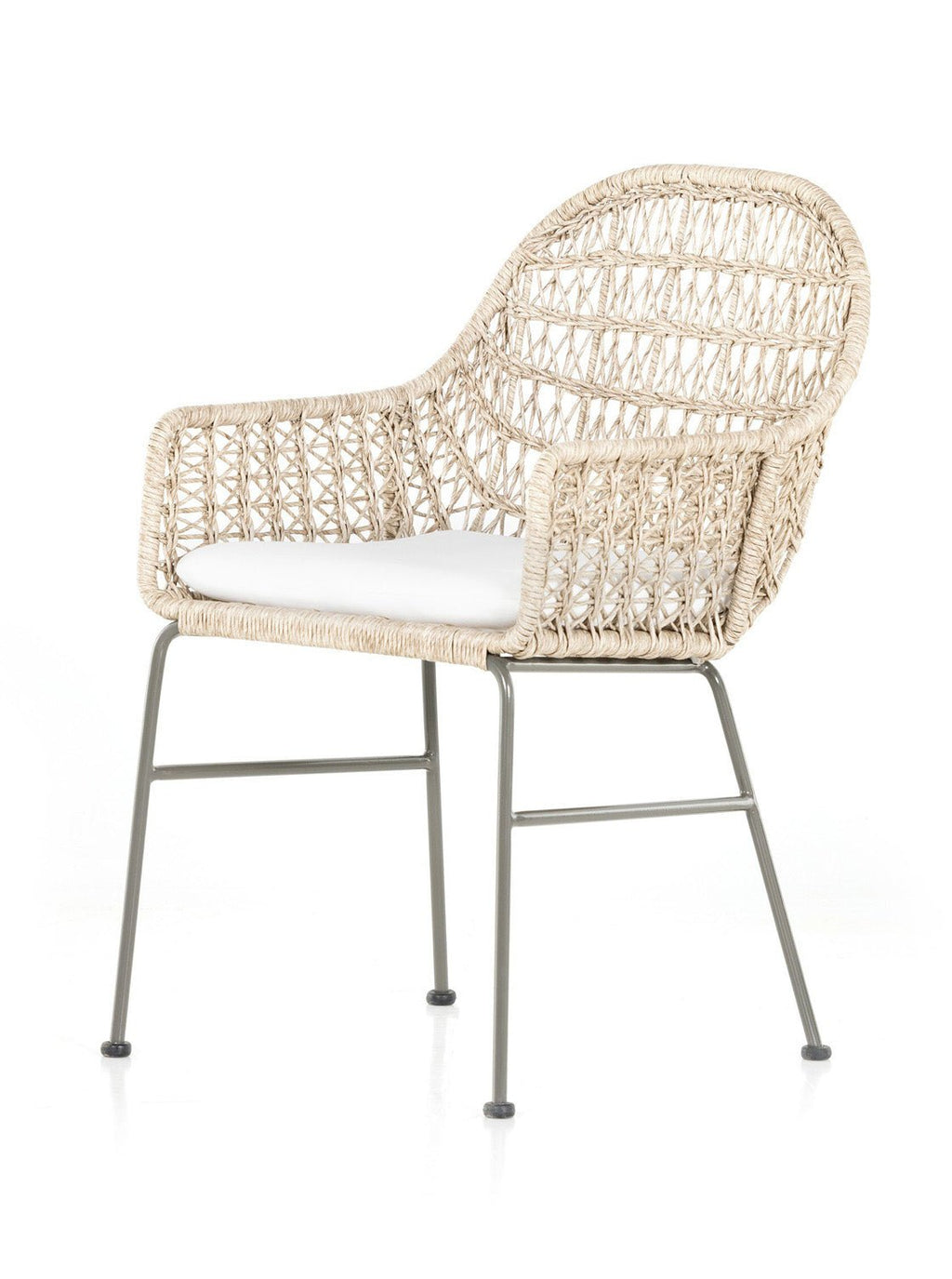 Jody Outdoor Dining Chair - Metal Base, Cane Detail