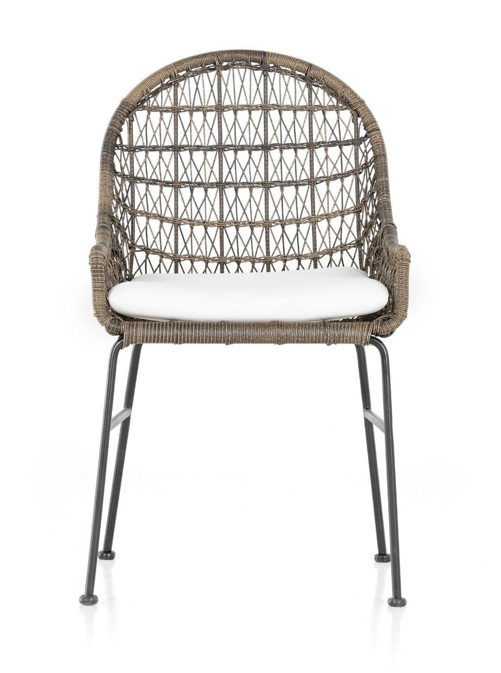 Jody Outdoor Dining Chair - Metal Base, Cane Detail