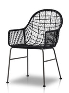 Jody Outdoor Dining Chair - Metal Base, Cane Detail