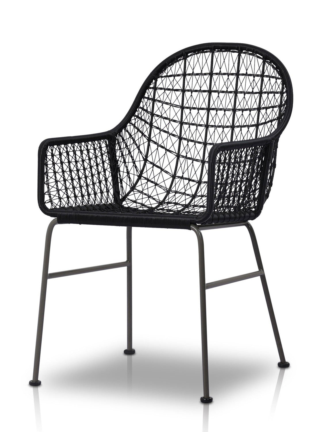 Jody Outdoor Dining Chair - Metal Base, Cane Detail