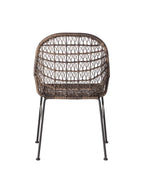 Jody Outdoor Dining Chair - Metal Base, Cane Detail