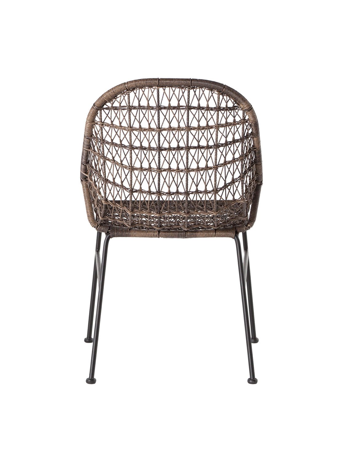 Jody Outdoor Dining Chair - Metal Base, Cane Detail