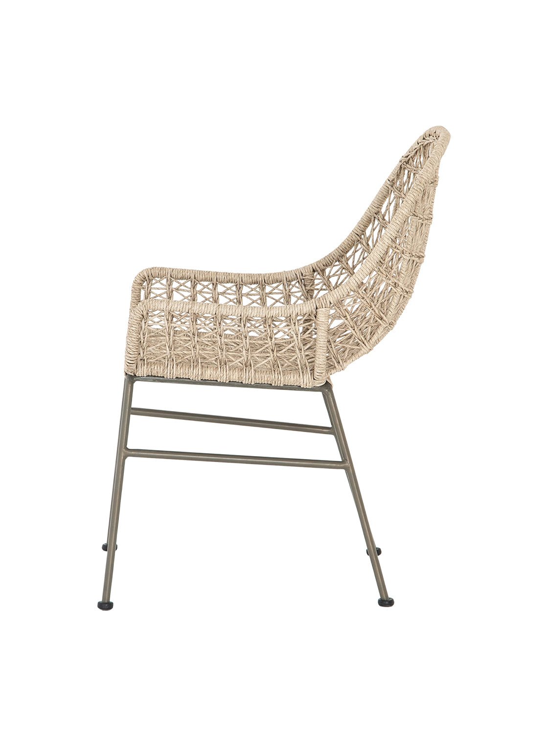 Jody Outdoor Dining Chair - Metal Base, Cane Detail