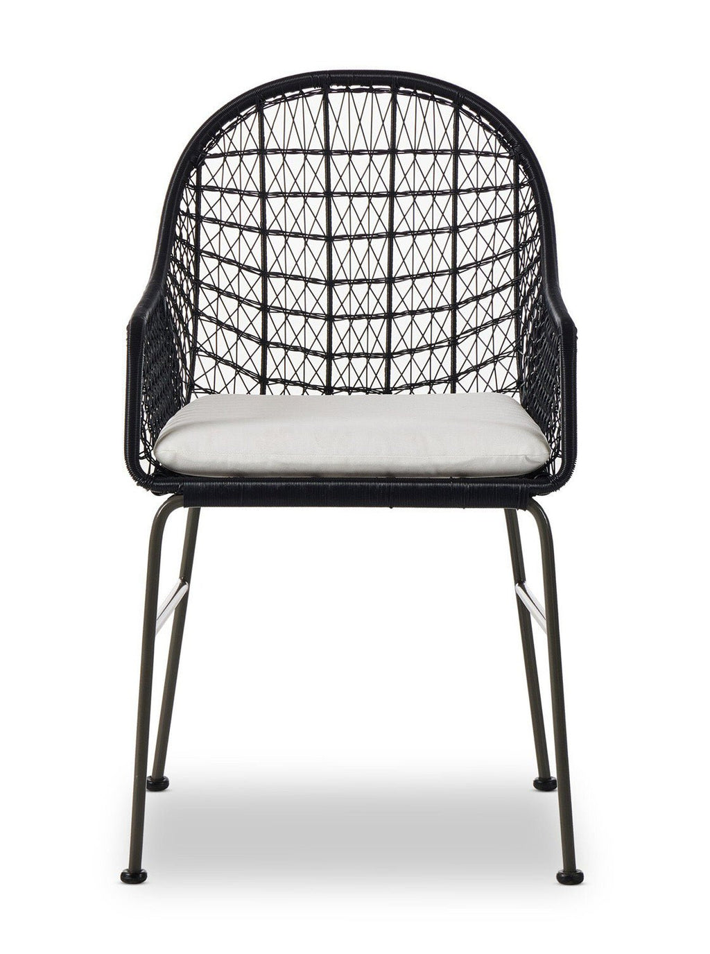 Jody Outdoor Dining Chair - Metal Base, Cane Detail