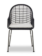 Jody Outdoor Dining Chair - Metal Base, Cane Detail