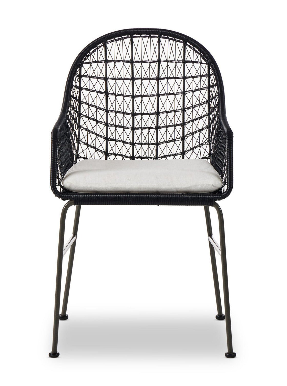 Jody Outdoor Dining Chair - Metal Base, Cane Detail