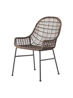 Jody Outdoor Dining Chair - Metal Base, Cane Detail
