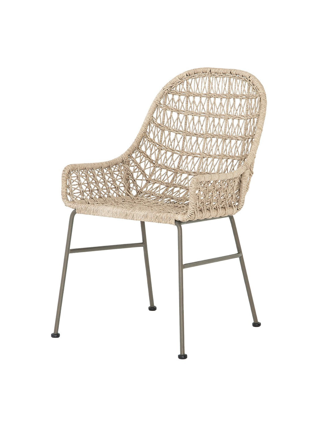 Jody Outdoor Dining Chair - Metal Base, Cane Detail