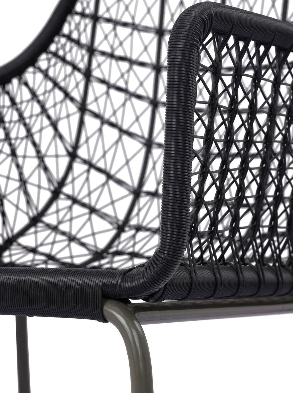 Jody Outdoor Dining Chair - Metal Base, Cane Detail