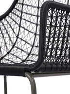 Jody Outdoor Dining Chair - Metal Base, Cane Detail