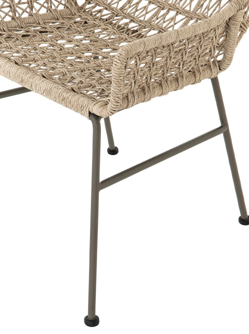 Jody Outdoor Dining Chair - Metal Base, Cane Detail