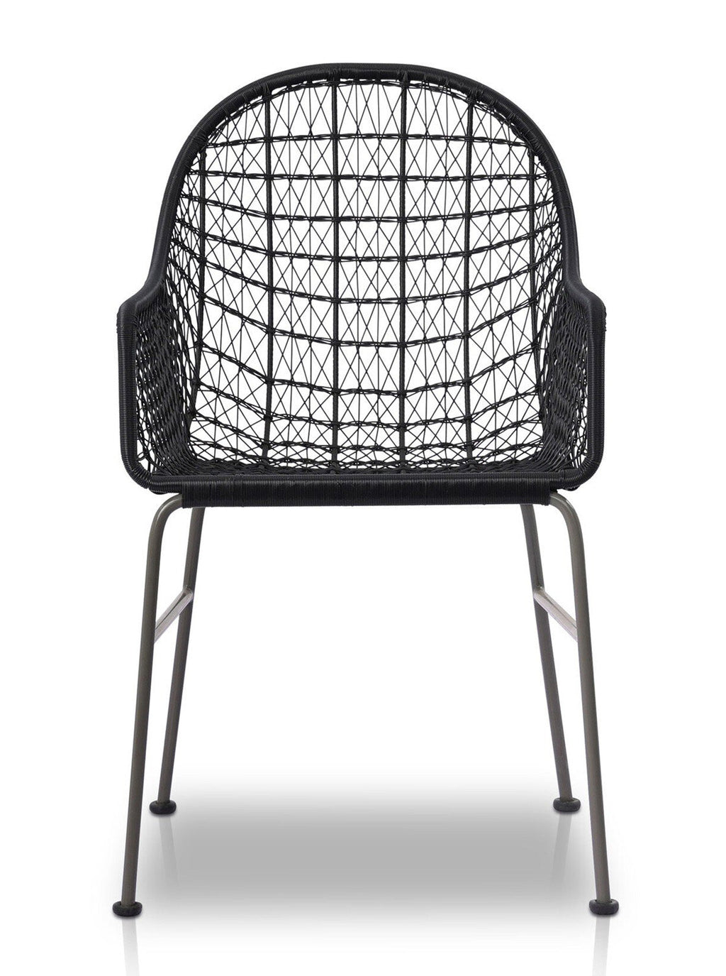 Jody Outdoor Dining Chair - Metal Base, Cane Detail