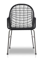 Jody Outdoor Dining Chair - Metal Base, Cane Detail