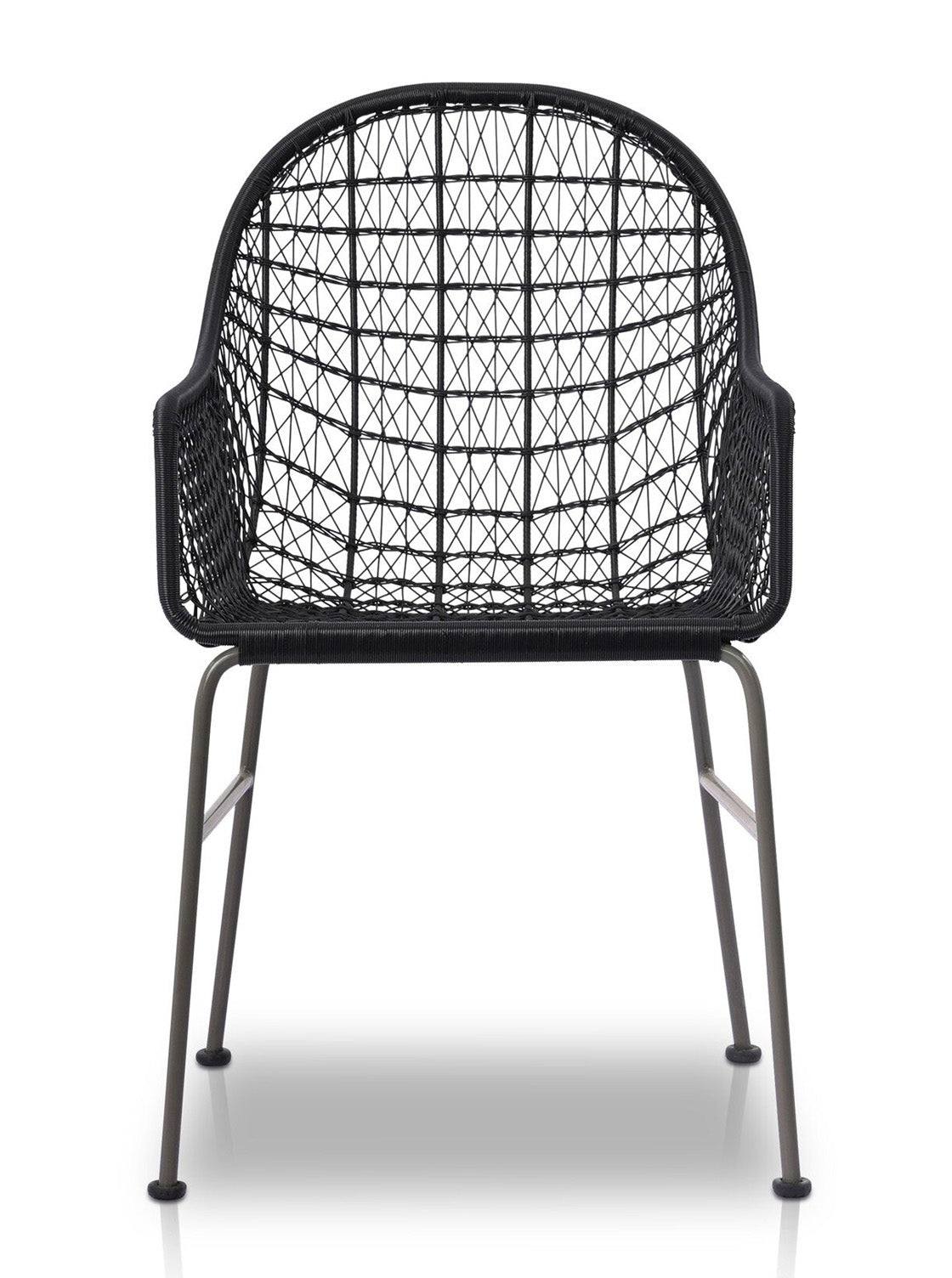 Jody Outdoor Dining Chair - Metal Base, Cane Detail