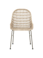 Jody Outdoor Dining Chair - Metal Base, Cane Detail