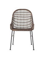 Jody Outdoor Dining Chair - Metal Base, Cane Detail