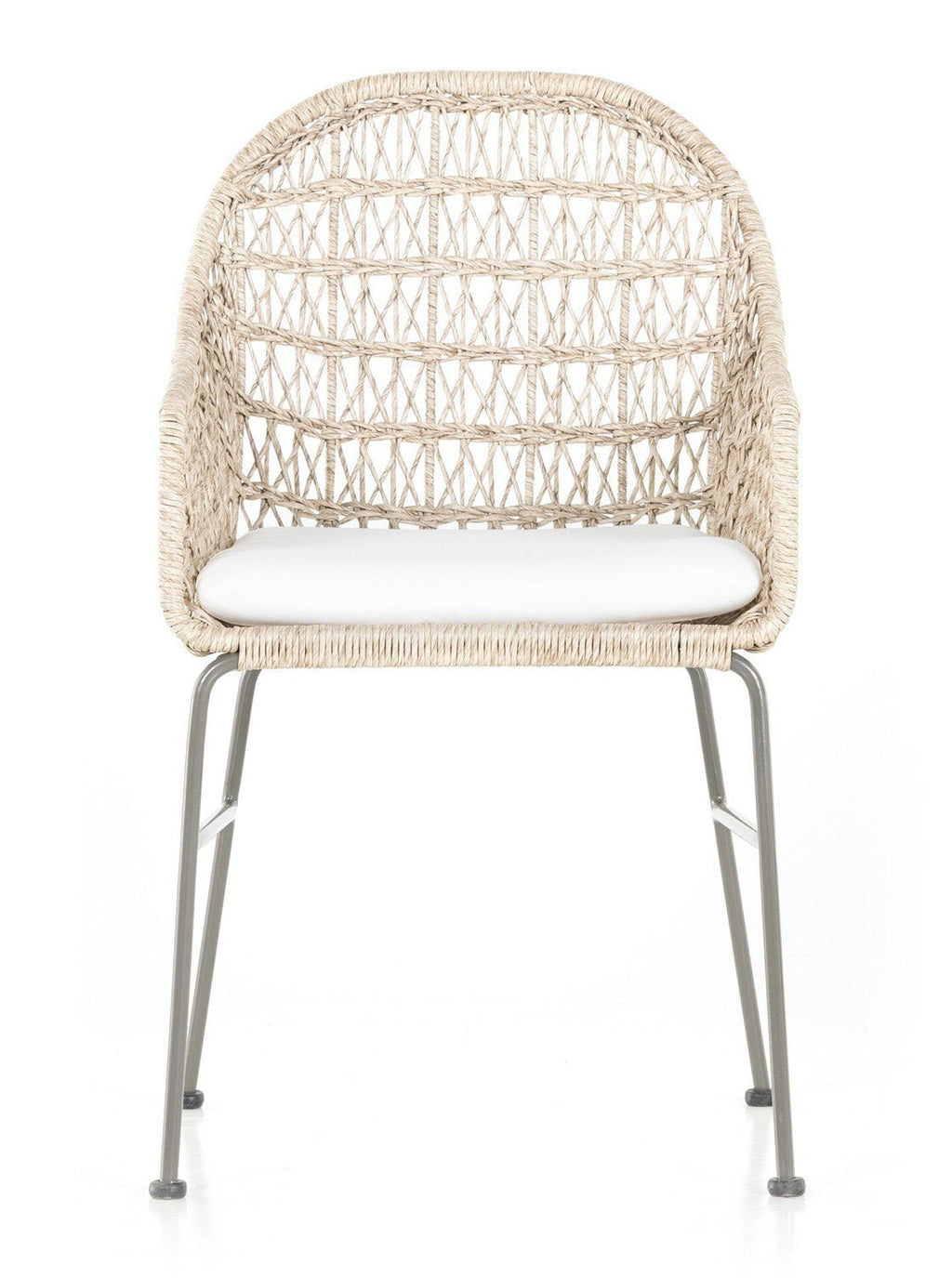 Jody Outdoor Dining Chair - Metal Base, Cane Detail