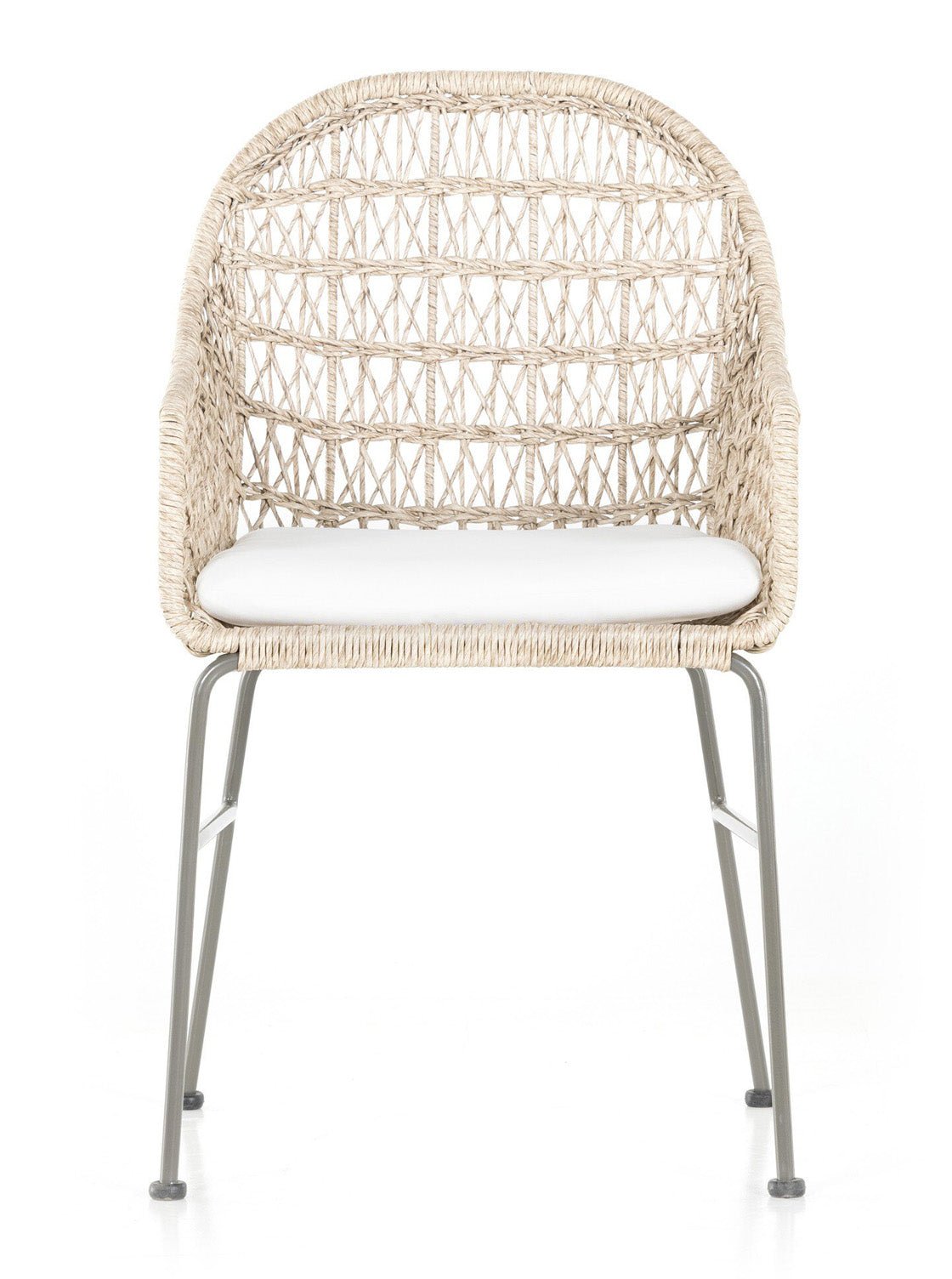 Jody Outdoor Dining Chair - Metal Base, Cane Detail