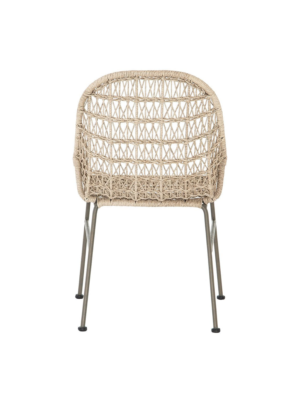 Jody Outdoor Dining Chair - Metal Base, Cane Detail