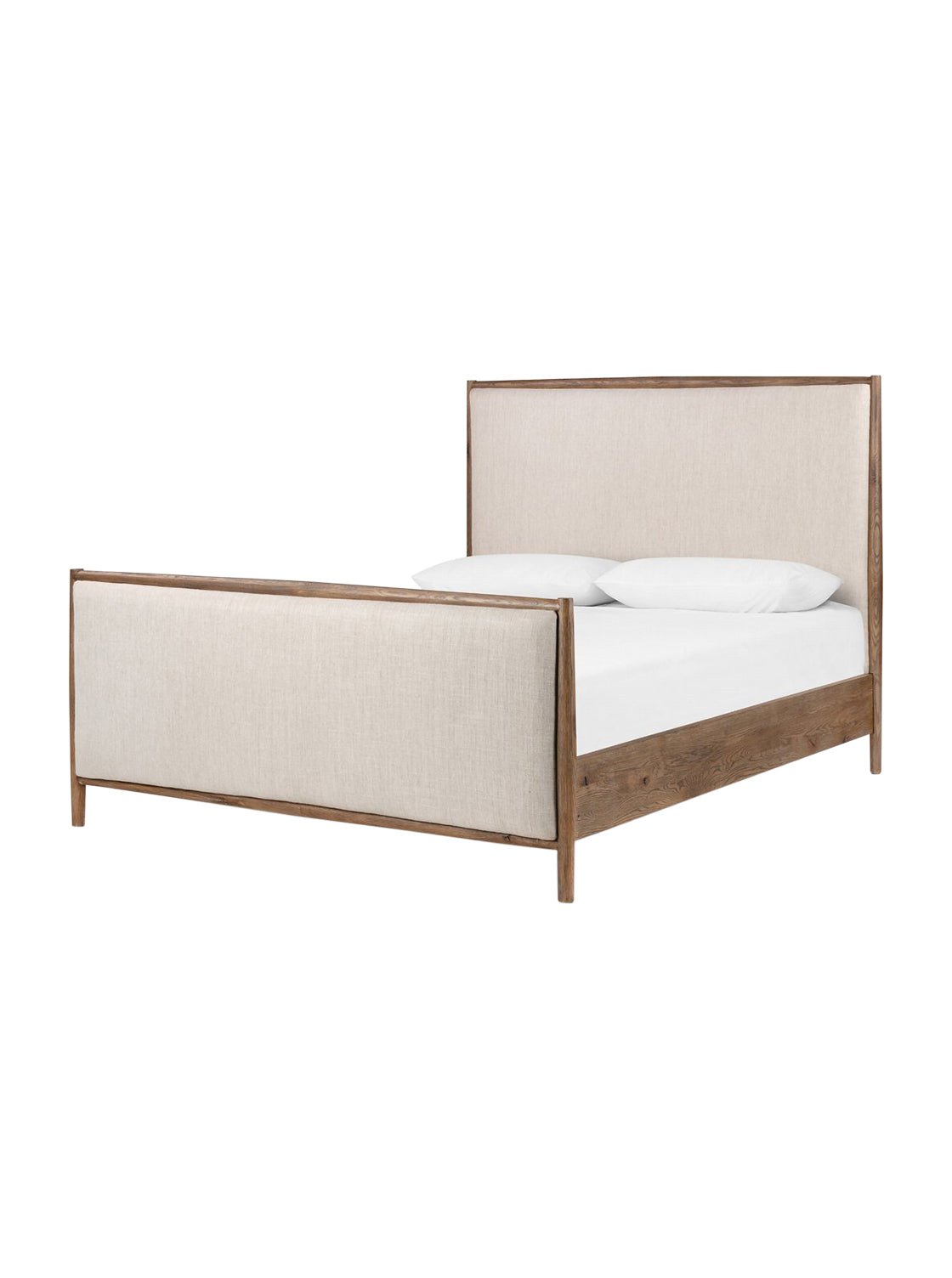 Lucien Bed - Upholstered, Oak Wood