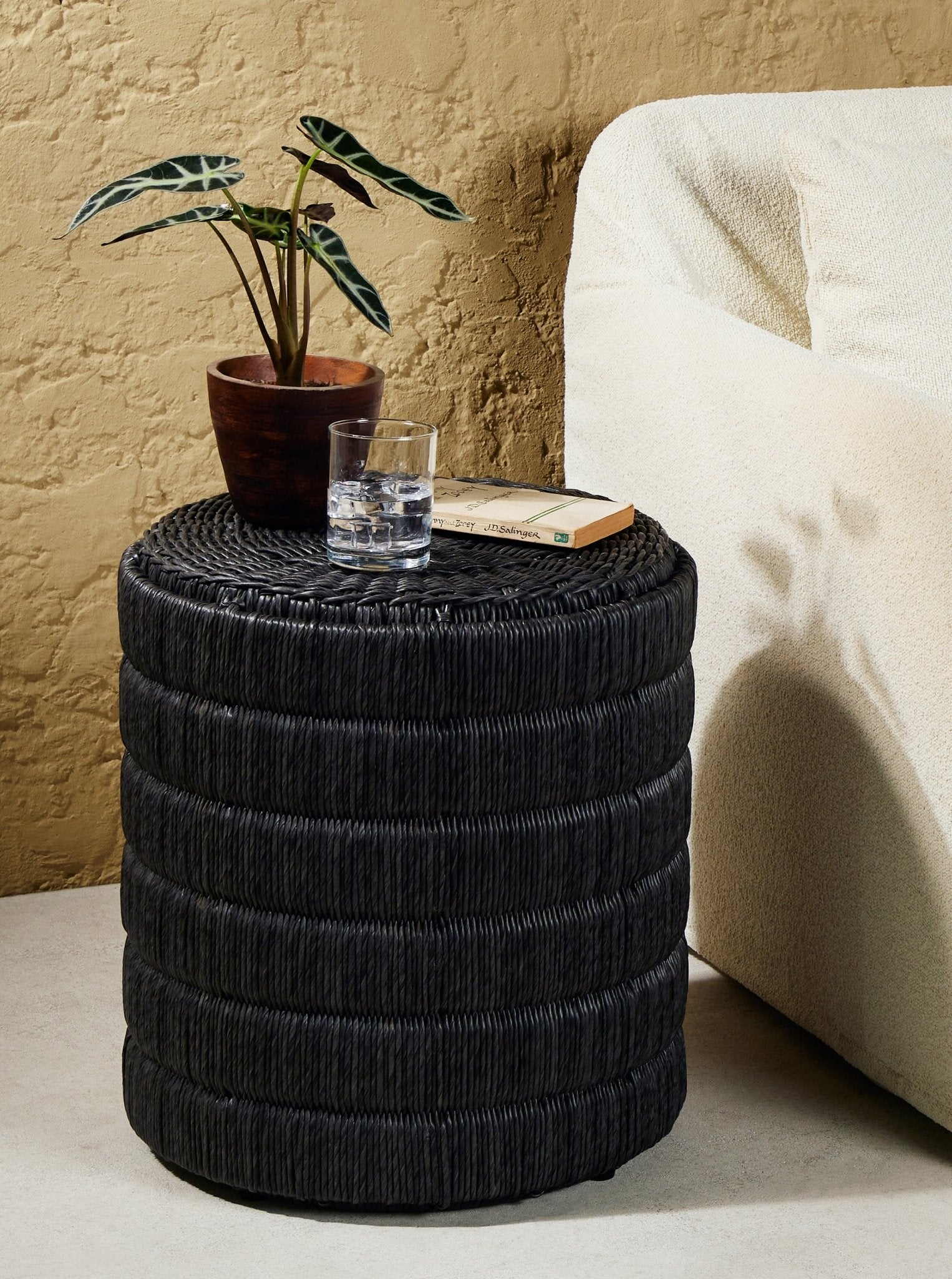 Madge Outdoor Side Table - Cane Detail