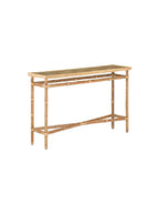 Marla Console - Cane Detail, Glass Top