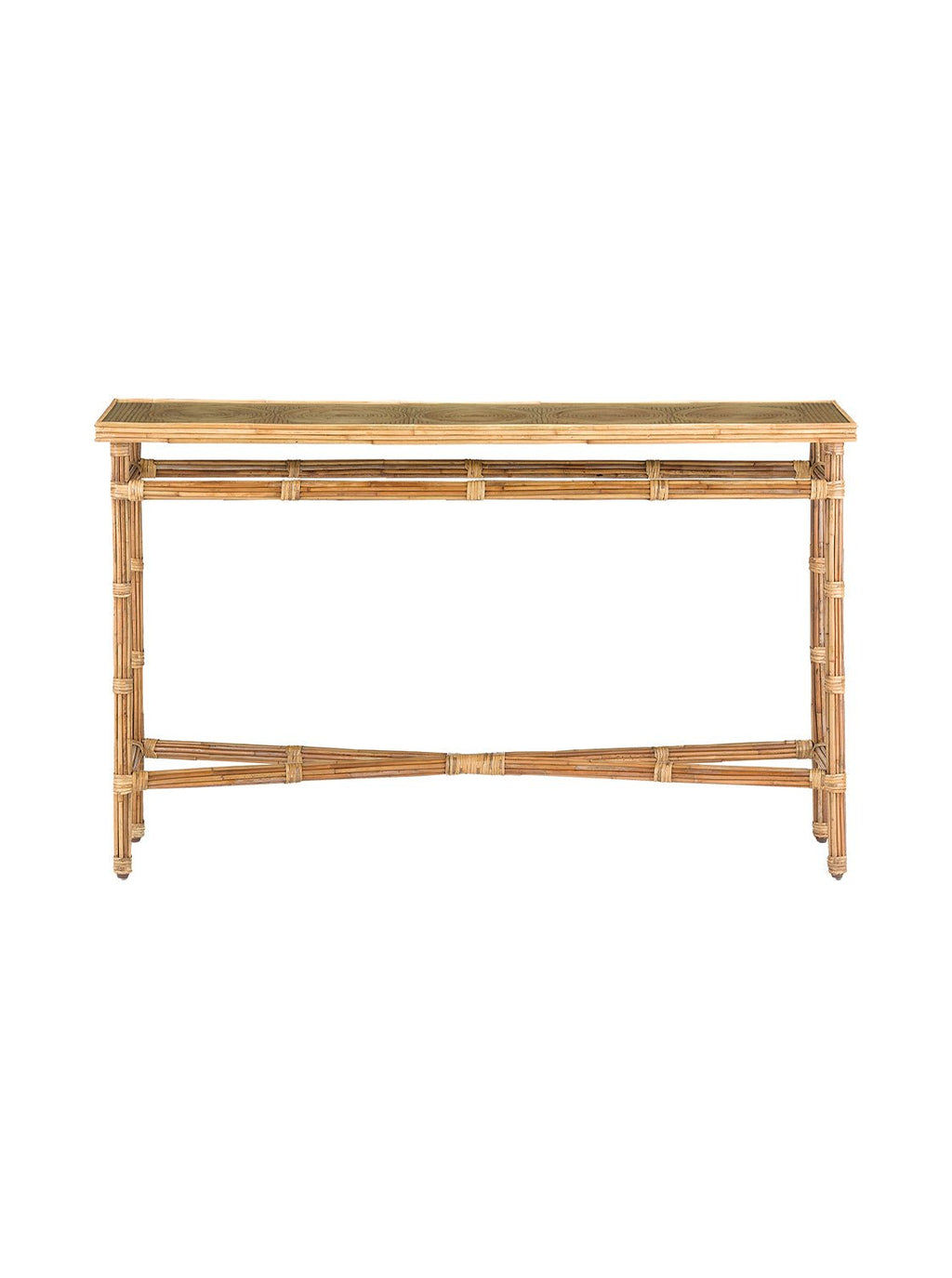 Marla Console - Cane Detail, Glass Top