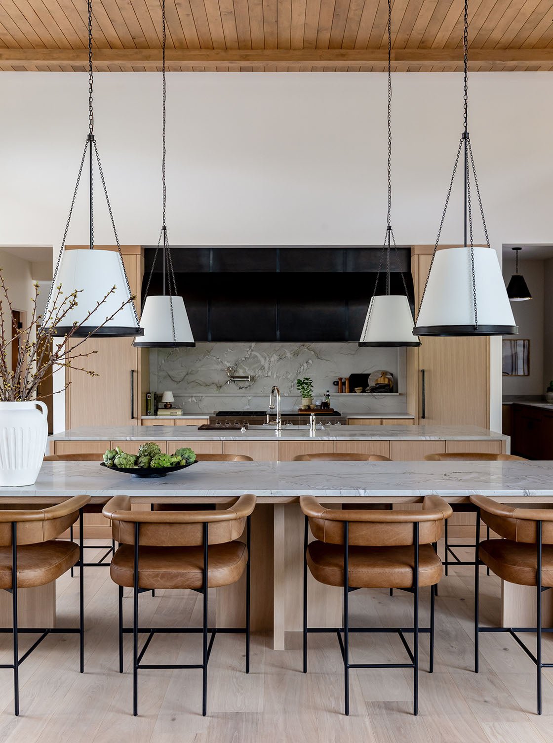 Martine Bar + Counter Stool - Upholstered, Metal Base