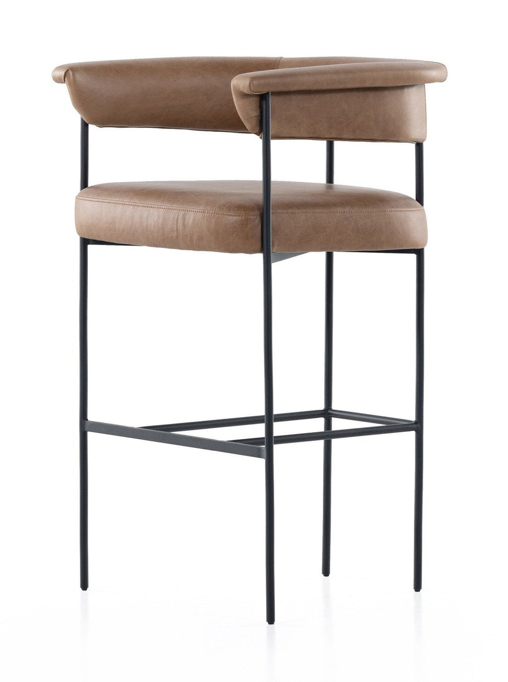 Martine Bar + Counter Stool - Upholstered, Metal Base