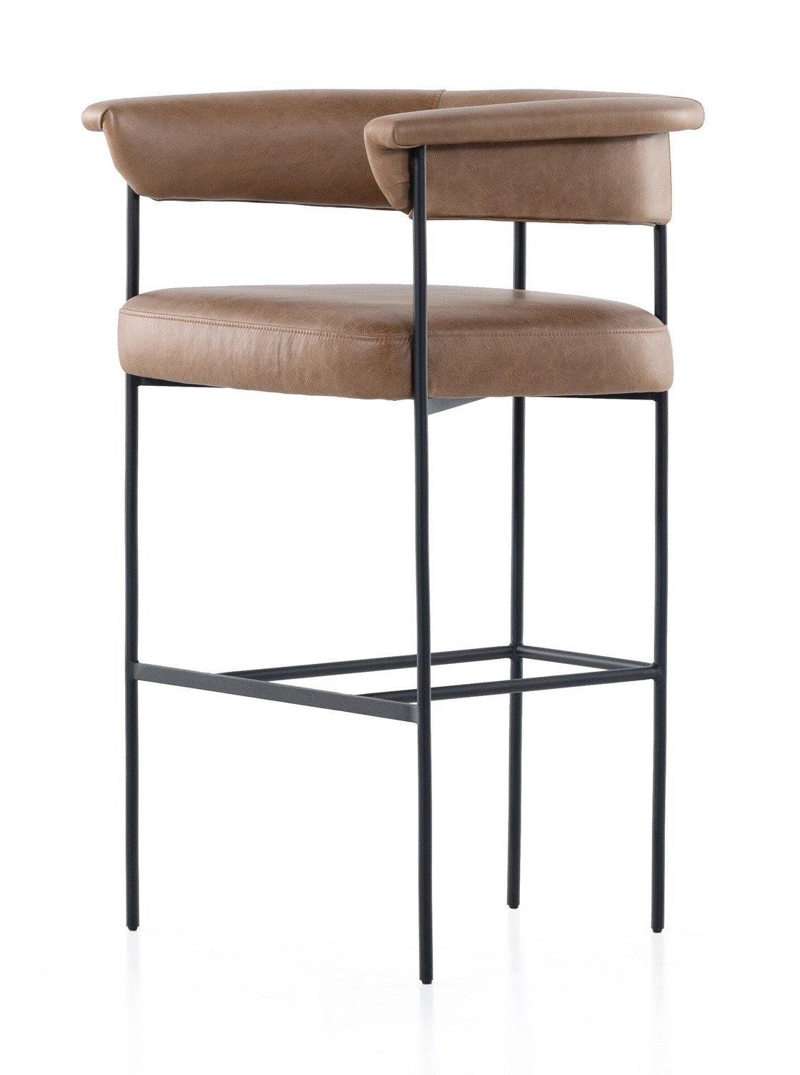 Martine Bar + Counter Stool - Upholstered, Metal Base