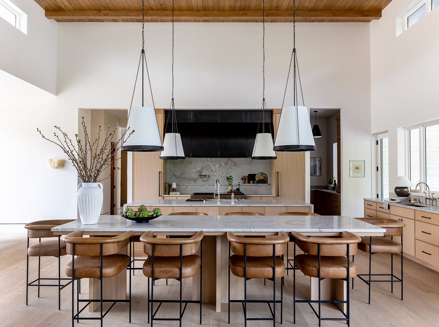 Martine Bar + Counter Stool - Upholstered, Metal Base