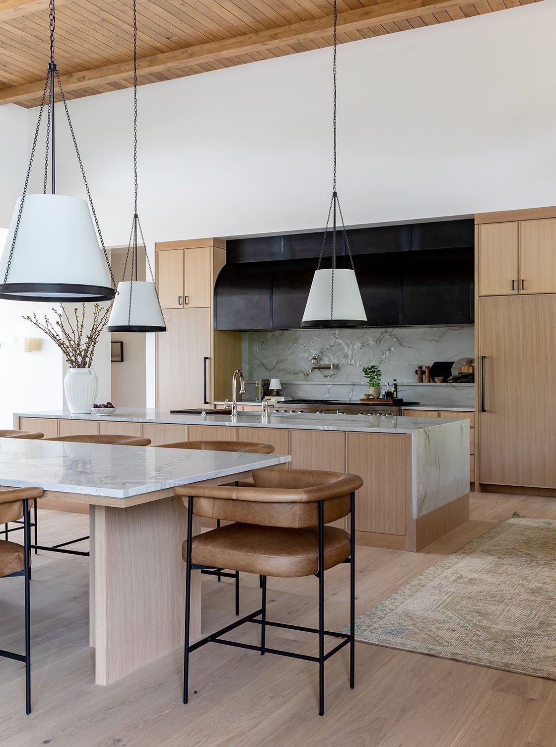 Martine Bar + Counter Stool - Upholstered, Metal Base