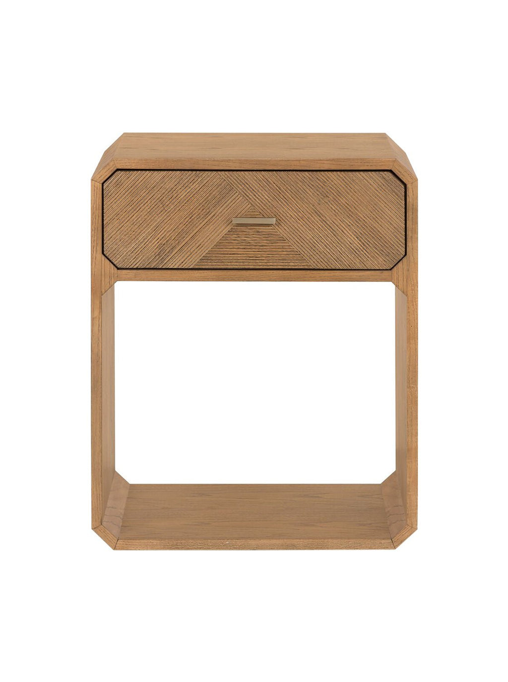 Micah Nightstand - Ash Wood, Metal Base