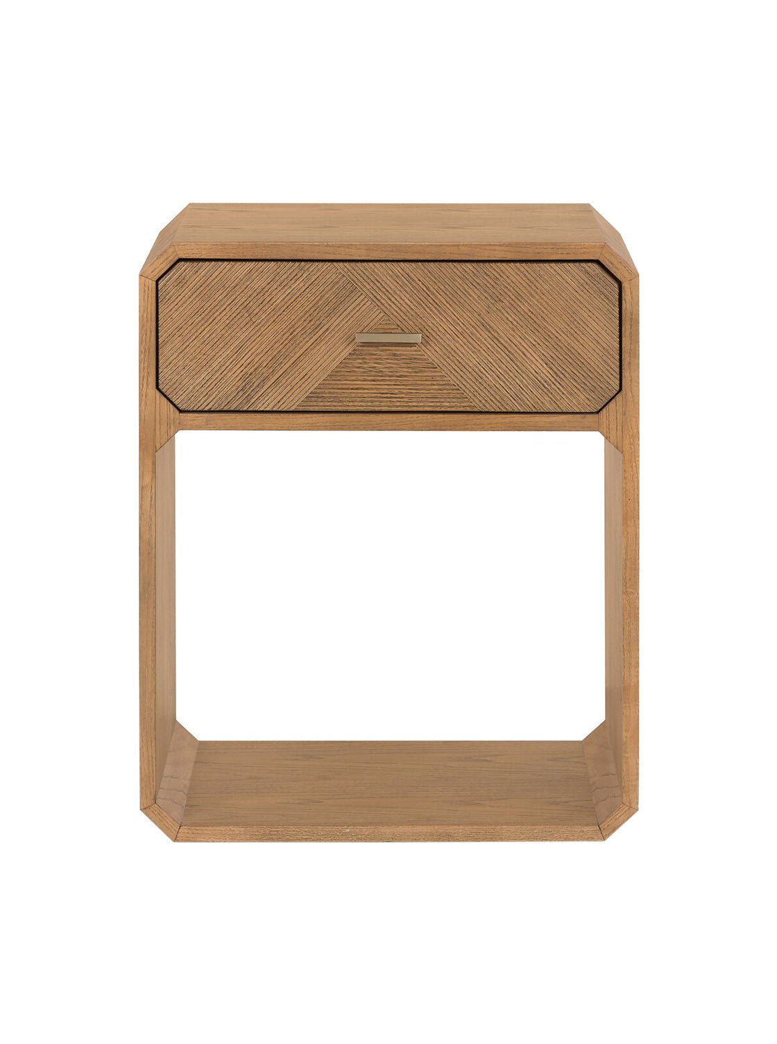 Micah Nightstand - Ash Wood, Metal Base