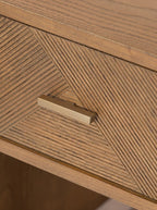 Micah Nightstand - Ash Wood, Metal Base