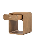 Micah Nightstand - Ash Wood, Metal Base