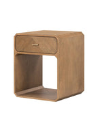 Micah Nightstand - Ash Wood, Metal Base