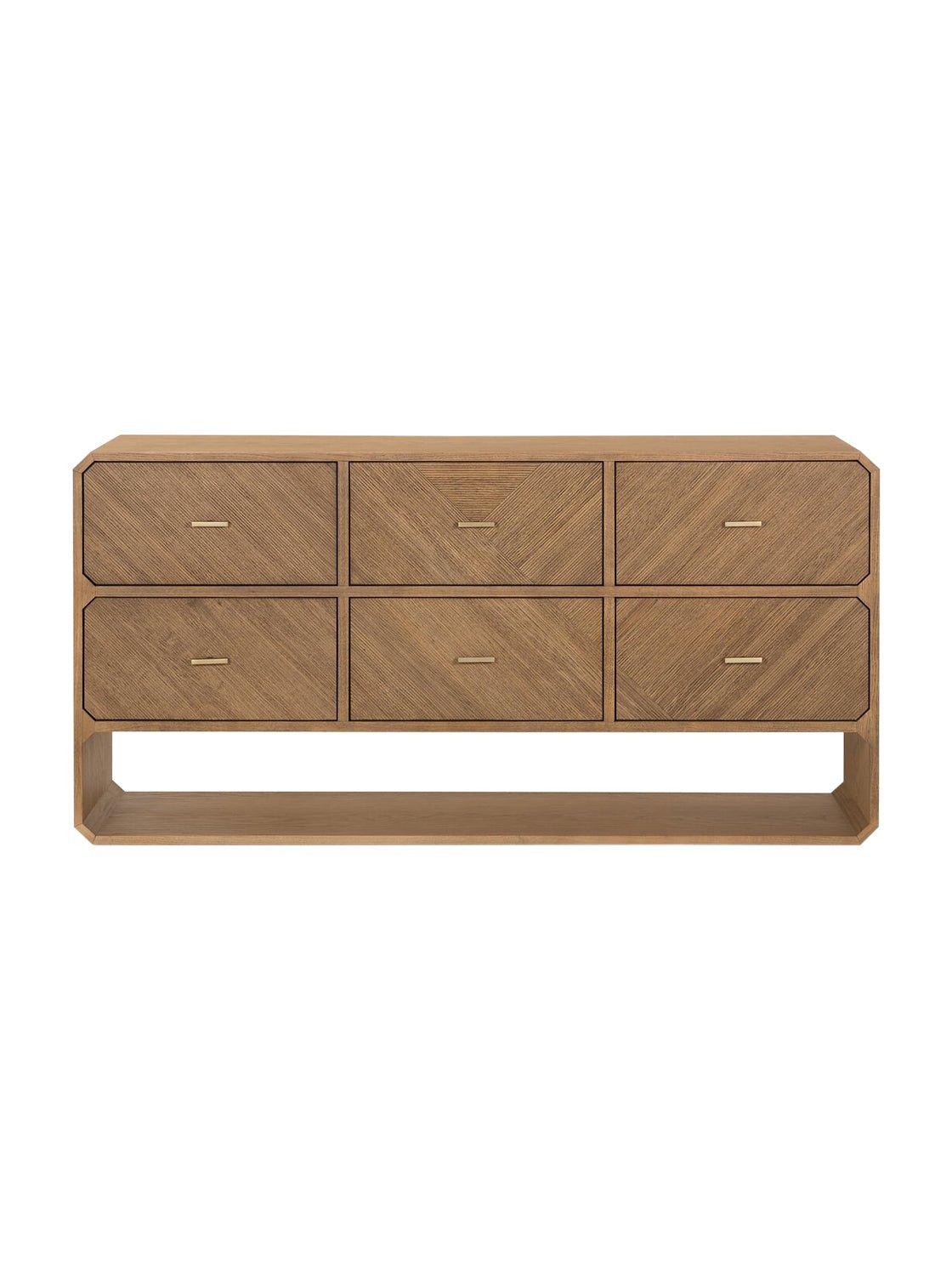 Micah Six Drawer Dresser - Ash Wood, Metal Base