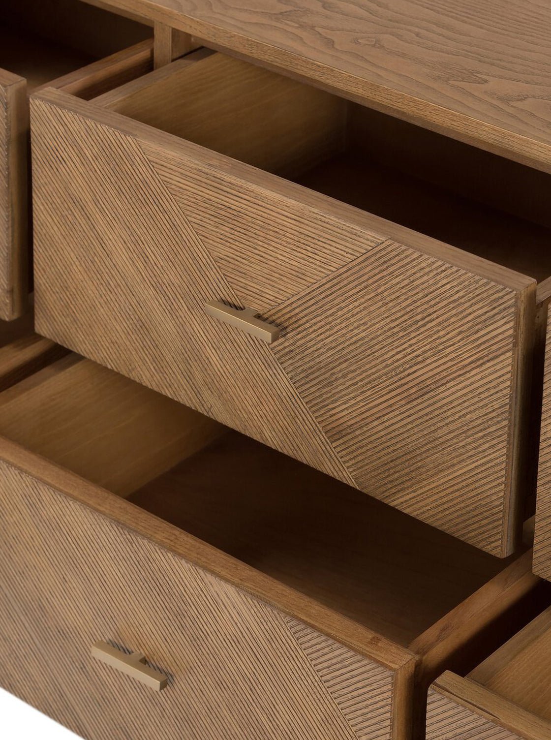 Micah Six Drawer Dresser - Ash Wood, Metal Base