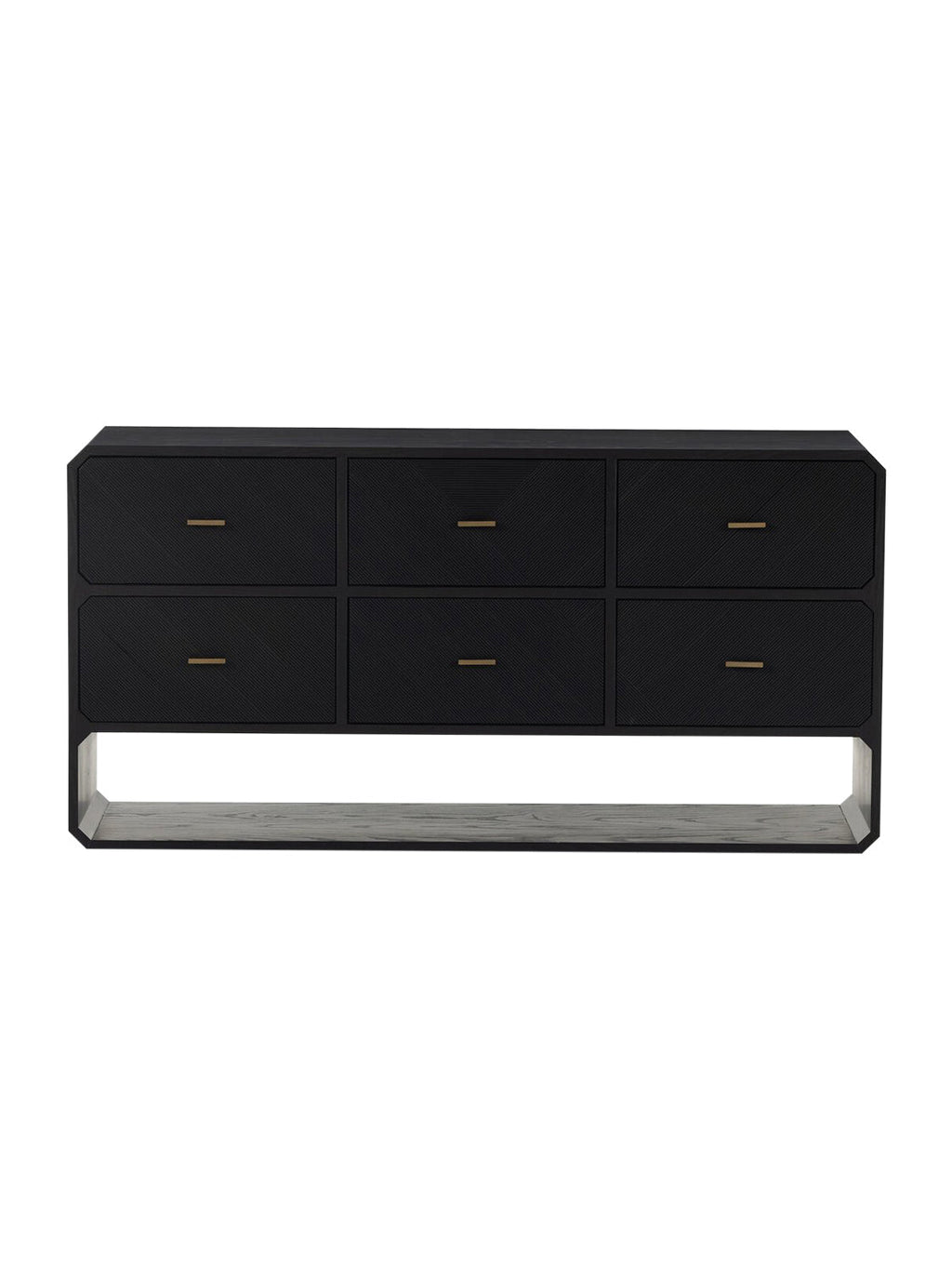Micah Six Drawer Dresser - Ash Wood, Metal Base