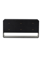 Micah Six Drawer Dresser - Ash Wood, Metal Base